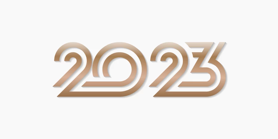 2023新年春节兔年数字字体特效插画背景海报AI矢量设计素材模板【088】
